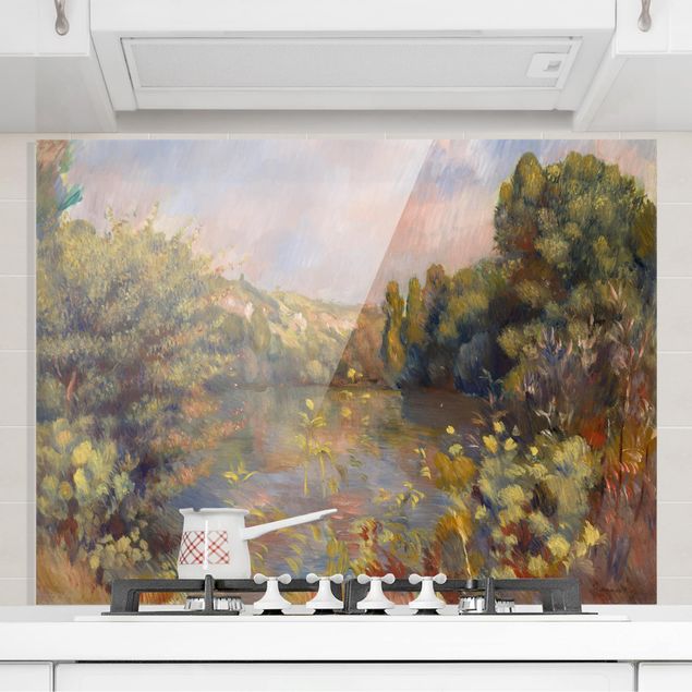 paraschizzi cucina vetro magnetico Auguste Renoir - Paesaggio lacustre