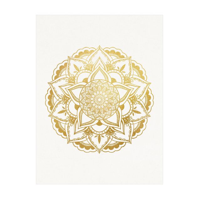 Tappeti oro Mandala - Illustrazione Ornamentale Bianco Nero