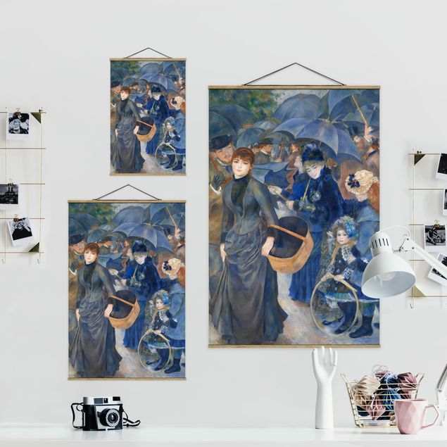 Foto su tessuto da parete con bastone - Auguste Renoir - The Umbrellas - Verticale 3:2