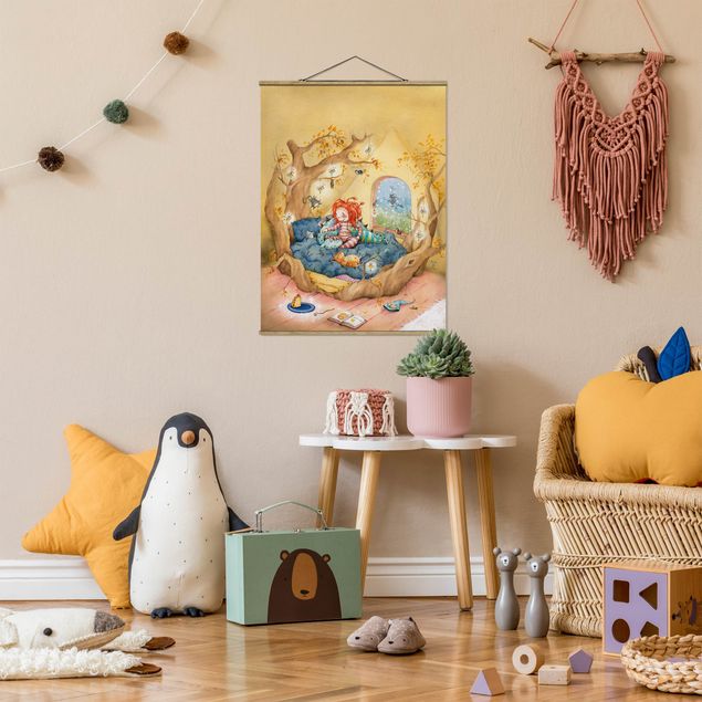 Foto su tessuto da parete con bastone - Frida coccole con il suo amici - Verticale 4:3