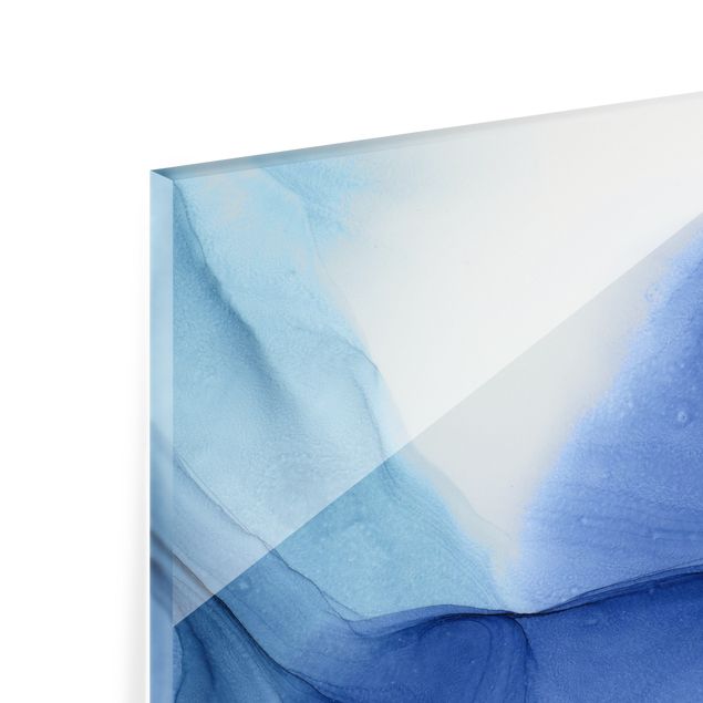 Paraschizzi in vetro - Mélange di inchiostro blu - Formato orizzontale 3:2