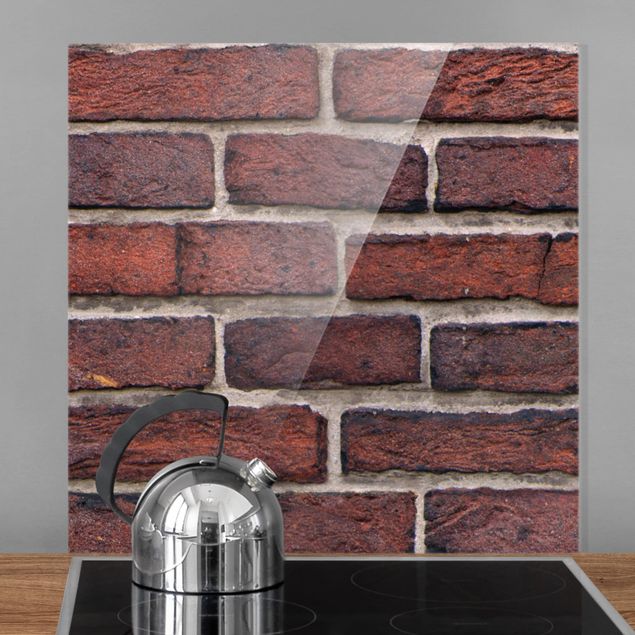 paraschizzi in vetro magnetico Brick Wall Red