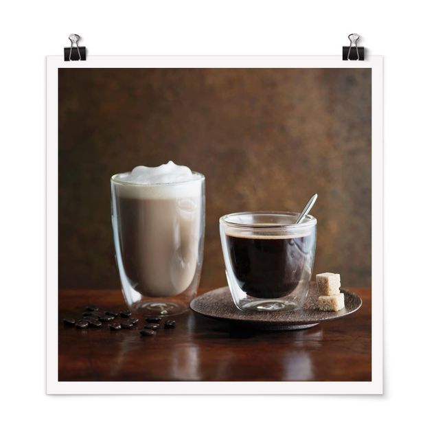 Poster - Espresso E Latte - Quadrato 1:1
