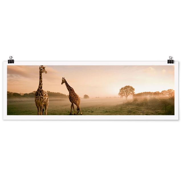 Poster - surreale Giraffe - Panorama formato orizzontale