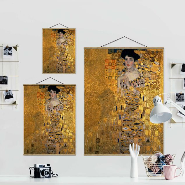Foto su tessuto da parete con bastone - Gustav Klimt - Ritratto di Adele Bloch-Bauer I - Verticale 4:3