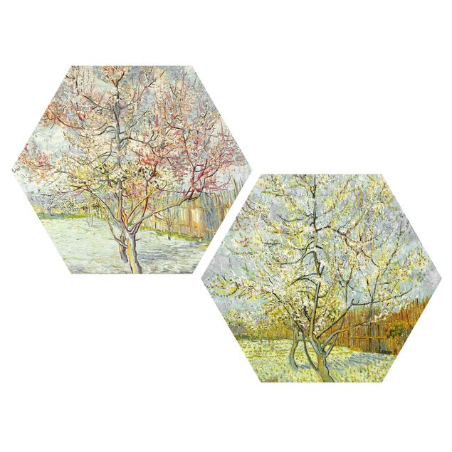 Esagono in forex - Vincent Van Gogh - Blooming Peach alberi del giardino