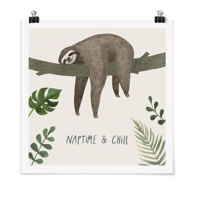 Poster - Sloth Proverbi - chill - Quadrato 1:1