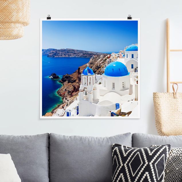 Poster - View Over Santorini - Quadrato 1:1