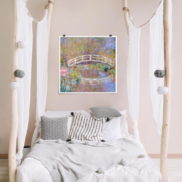 Poster - Claude Monet - Giardino del Ponte di Monet - Quadrato 1:1