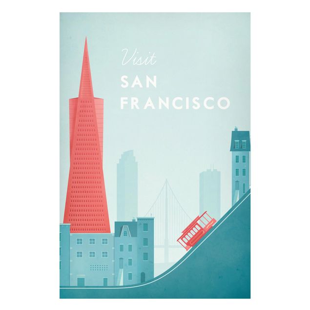 Lavagna magnetica - Poster Travel - San Francisco - Formato verticale 2:3