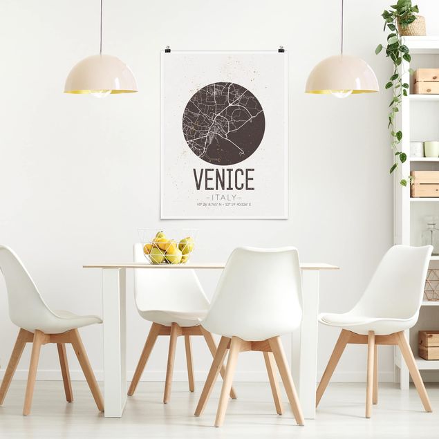 Poster - Mappa Venezia - Retro - Verticale 4:3