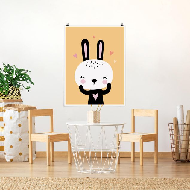 Poster cameretta bambini animali Il coniglio più felice