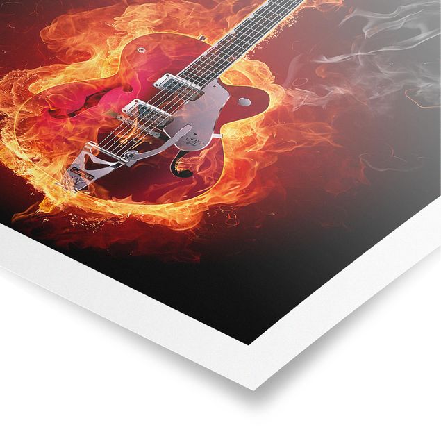 Poster - Chitarra In Flames - Verticale 3:2