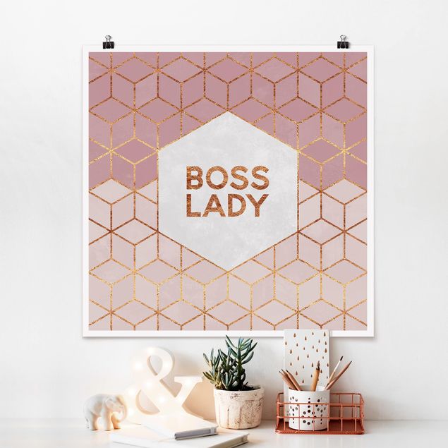 Poster - Boss Pink Lady esagoni - Quadrato 1:1