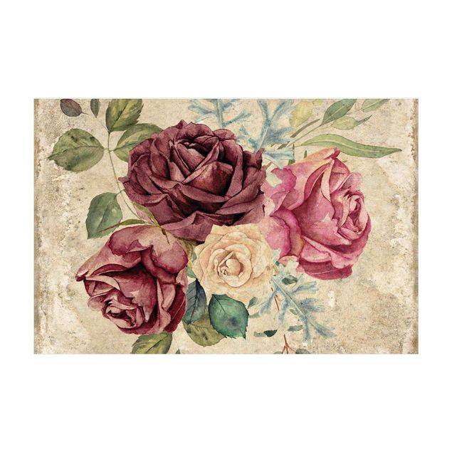 Tappeti fiori Rose e ortensie vintage