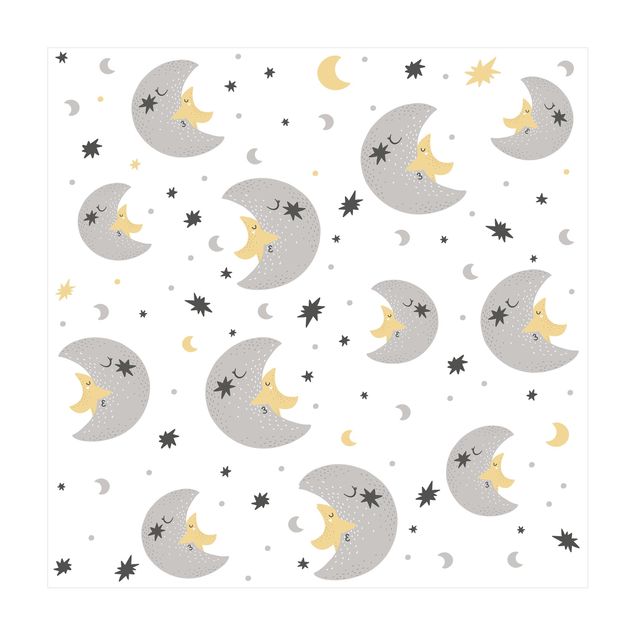 Tappeti in vinile grandi dimensioni Luna e stella scandinave che si baciano