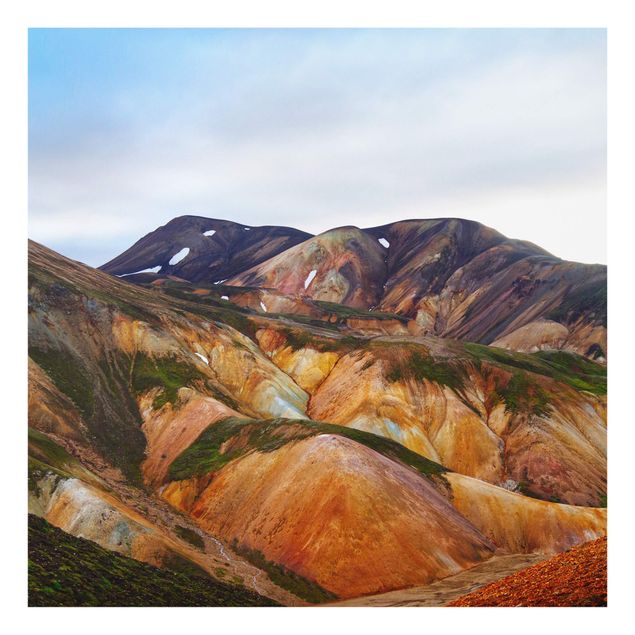Paraschizzi in vetro - Montagne colorate in Islanda - Quadrato 1:1