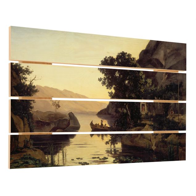 Stampa su legno - Jean-Baptiste-Camille Corot - Paesaggio dintorni di Riva - Orizzontale 2:3