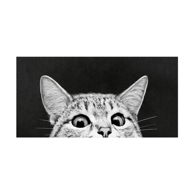 Tappeti antracite Illustrazione - Gatto Disegno in bianco e nero
