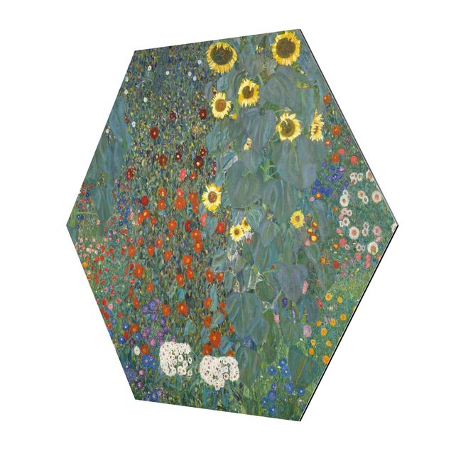 Esagono in Alluminio Dibond - Gustav Klimt - Giardino Girasoli