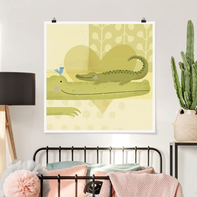 Poster cameretta bambini animali Io e la mamma - Coccodrilli