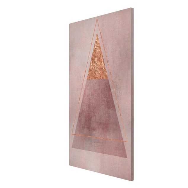 Lavagna magnetica - Geometria In rosa e oro II - Formato verticale 4:3