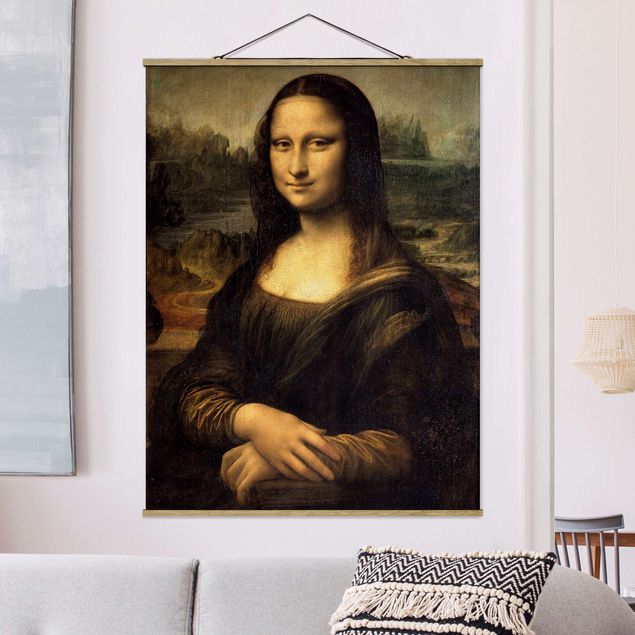 Foto su tessuto da parete con bastone - Leonardo Da Vinci - Monna Lisa - Verticale 4:3