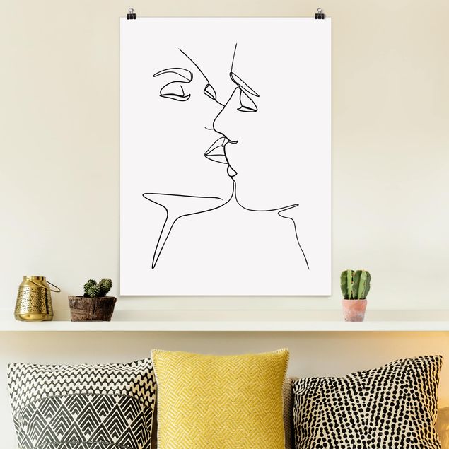 Poster illustrazioni Line Art - Facce da bacio Bianco e Nero