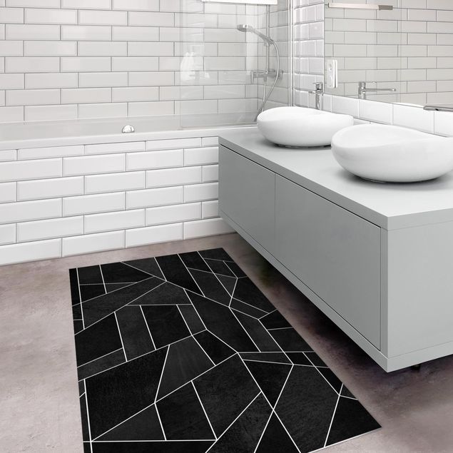 Tappeti moderni soggiorno Acquerello geometrico in bianco e nero