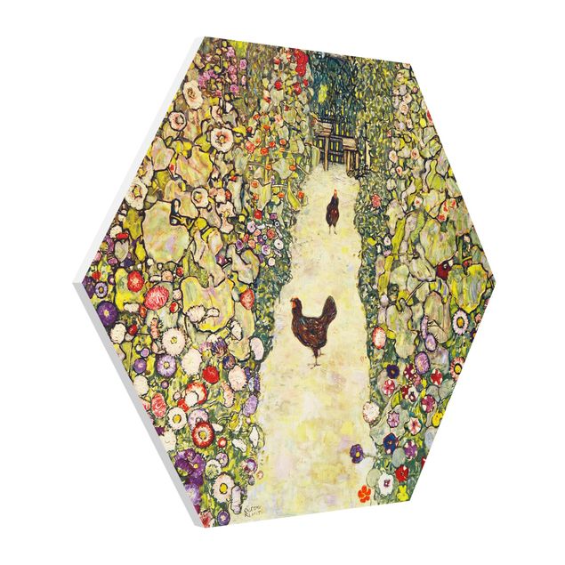 Esagono in forex - Gustav Klimt - Garden Way con i polli