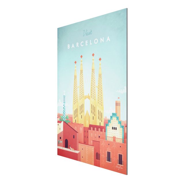 Stampa su alluminio - Poster viaggio - Barcellona - Verticale 3:2