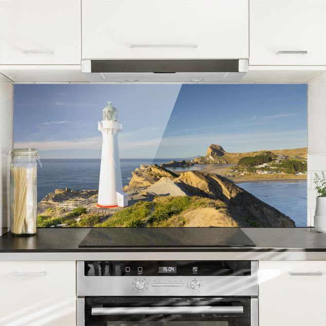 paraschizzi cucina vetro magnetico Faro di Castle Point in Nuova Zelanda