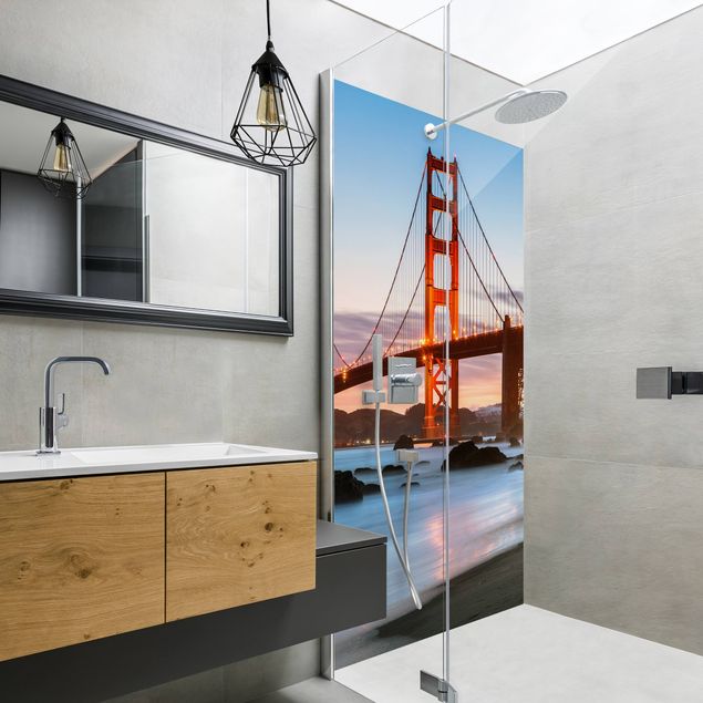 Rivestimenti per doccia alluminio dibond Crepuscolo a San Francisco