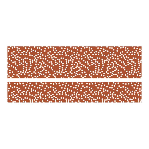 Carta adesiva per mobili IKEA - Malm Letto basso 180x200cm Aboriginal dot pattern Brown