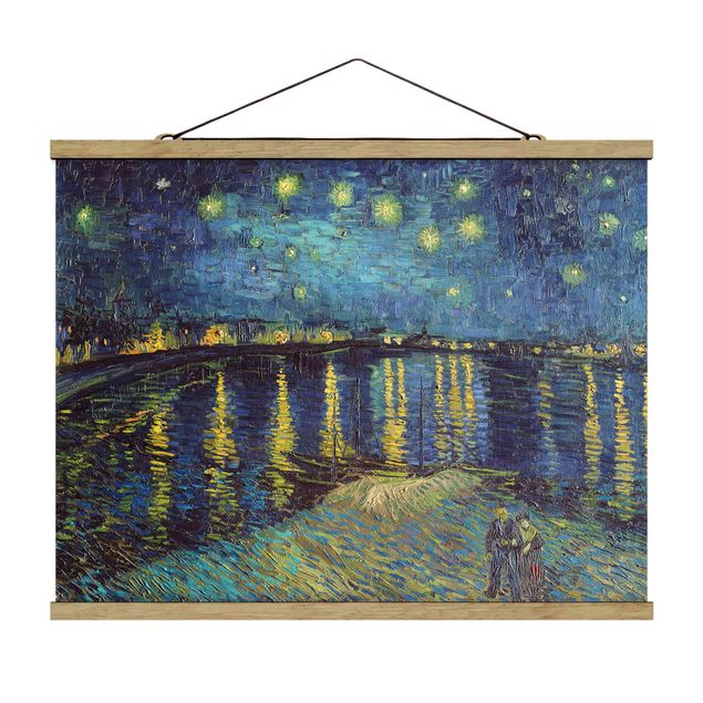 Foto su tessuto da parete con bastone - Vincent Van Gogh - Notte stellata sul Rodano - Orizzontale 3:4