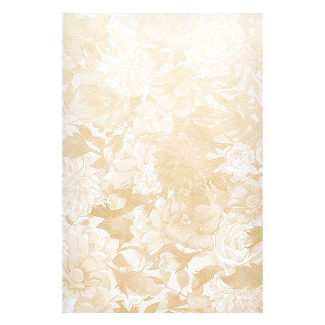 Lavagna magnetica - Sogno di fiori vintage in beige