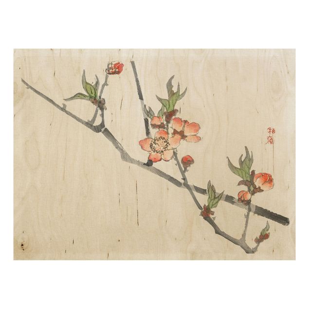 Stampa su legno - Asian Vintage Disegno Cherry Blossom Branch - Orizzontale 3:4