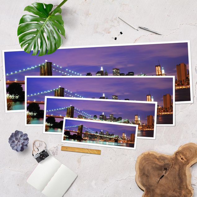 Poster - Ponte di Brooklyn a New York City - Panorama formato orizzontale