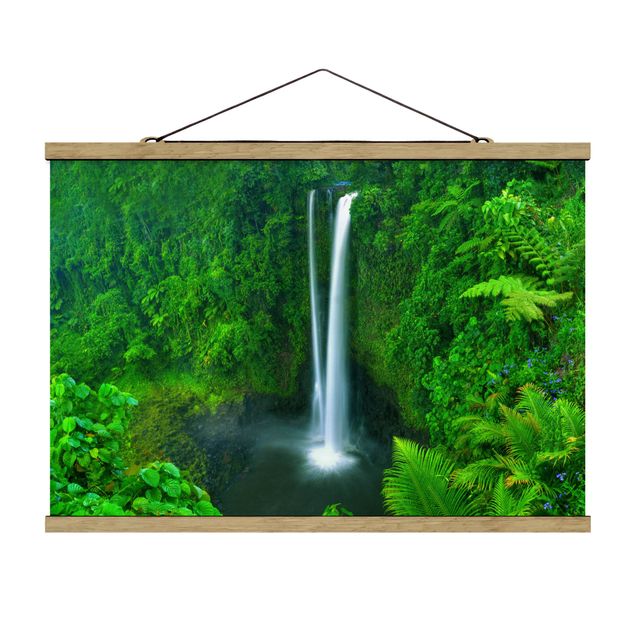Foto su tessuto da parete con bastone - paradisiaca Waterfall - Orizzontale 2:3