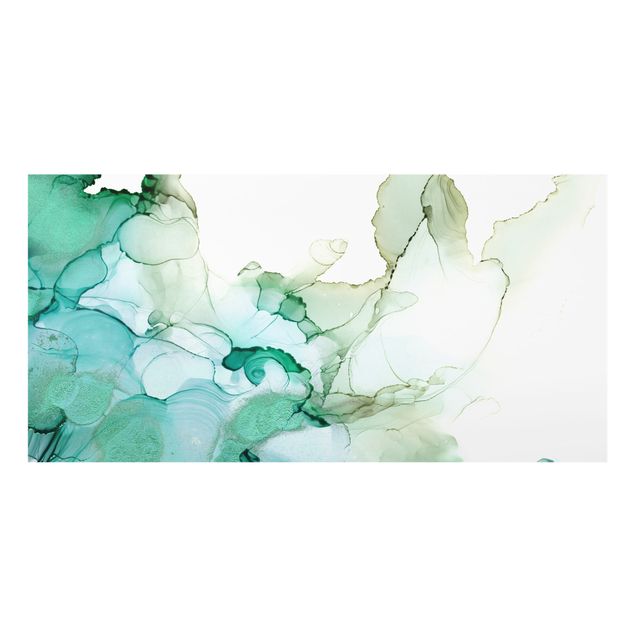 Paraschizzi in vetro - Tempesta color smeraldo II - Formato orizzontale 2:1