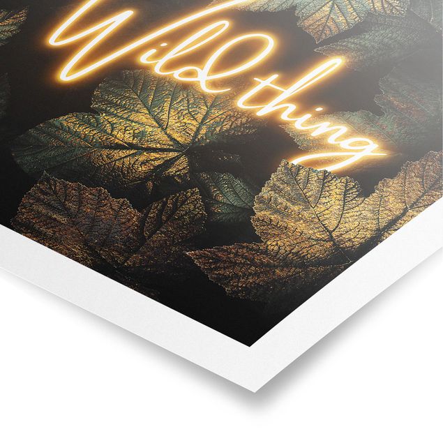Poster - Wild Thing Golden Leaves - Quadrato 1:1