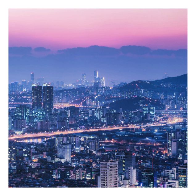 Stampa su alluminio - Skyline di Seul