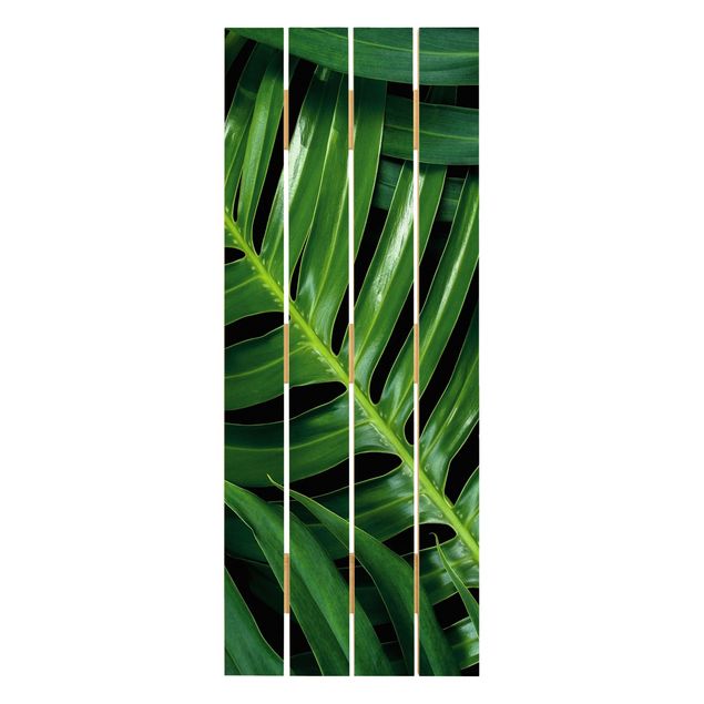 Stampa su legno - Tropical Leaves Philodendron - Verticale 5:2