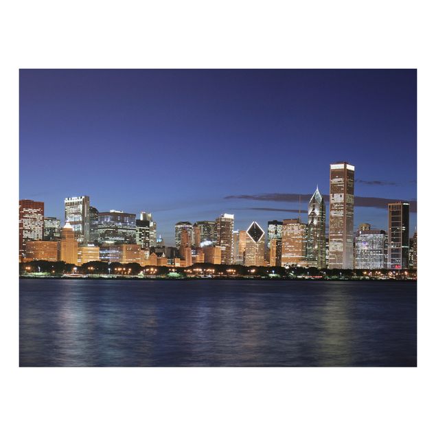 Quadro in forex - Chicago Skyline at night - Orizzontale 4:3