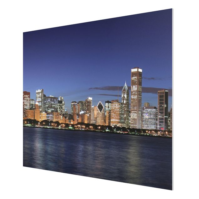 Quadro in forex - Chicago Skyline at night - Orizzontale 4:3