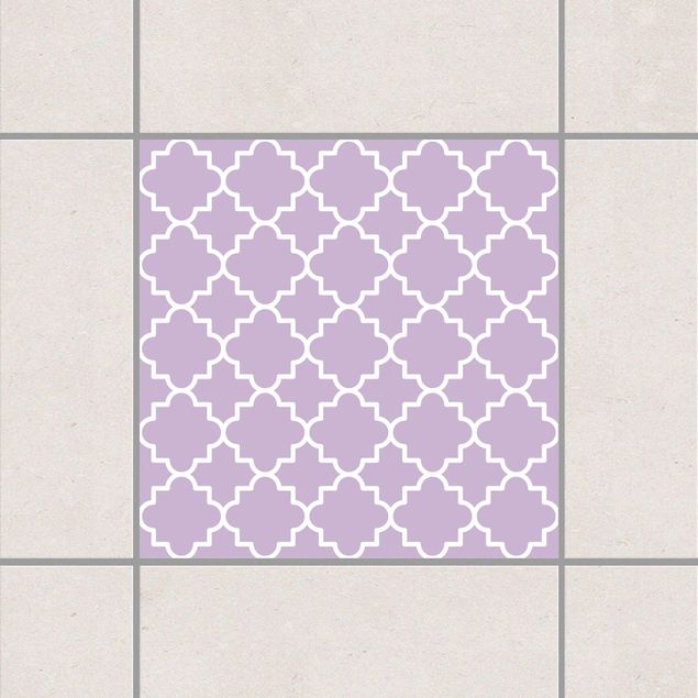 Adesivo per piastrelle - Traditional Quatrefoil Lavender 20cm x 20cm