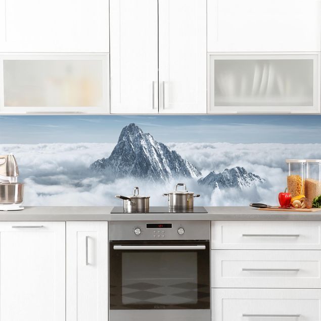 rivestimento adesivo cucina Le Alpi sopra le nuvole