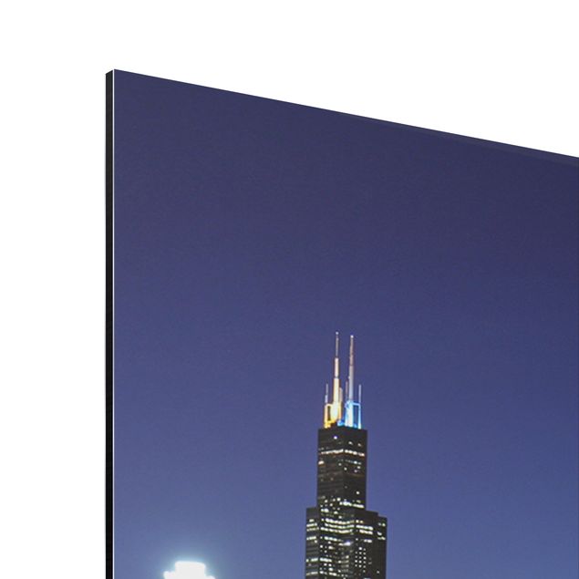 Quadro in alluminio - Chicago Skyline at night
