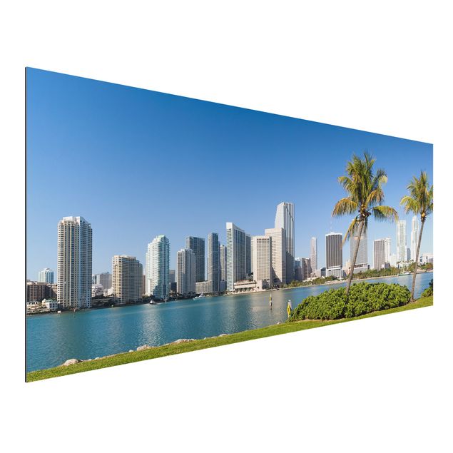 Quadro in alluminio - Miami Beach Skyline