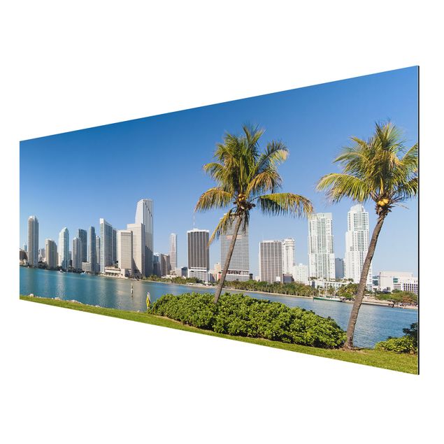 Quadro in alluminio - Miami Beach Skyline